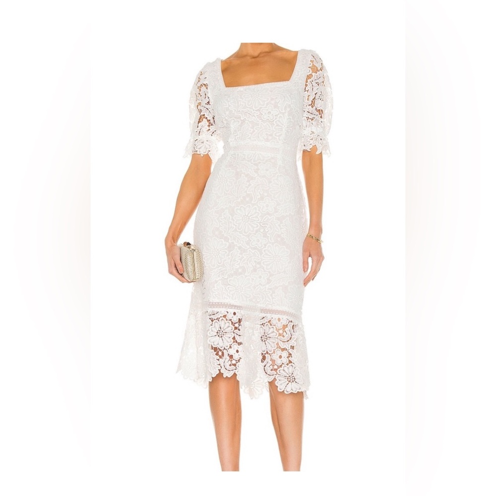 Revolve White Lace Midi Dress Steve Madden